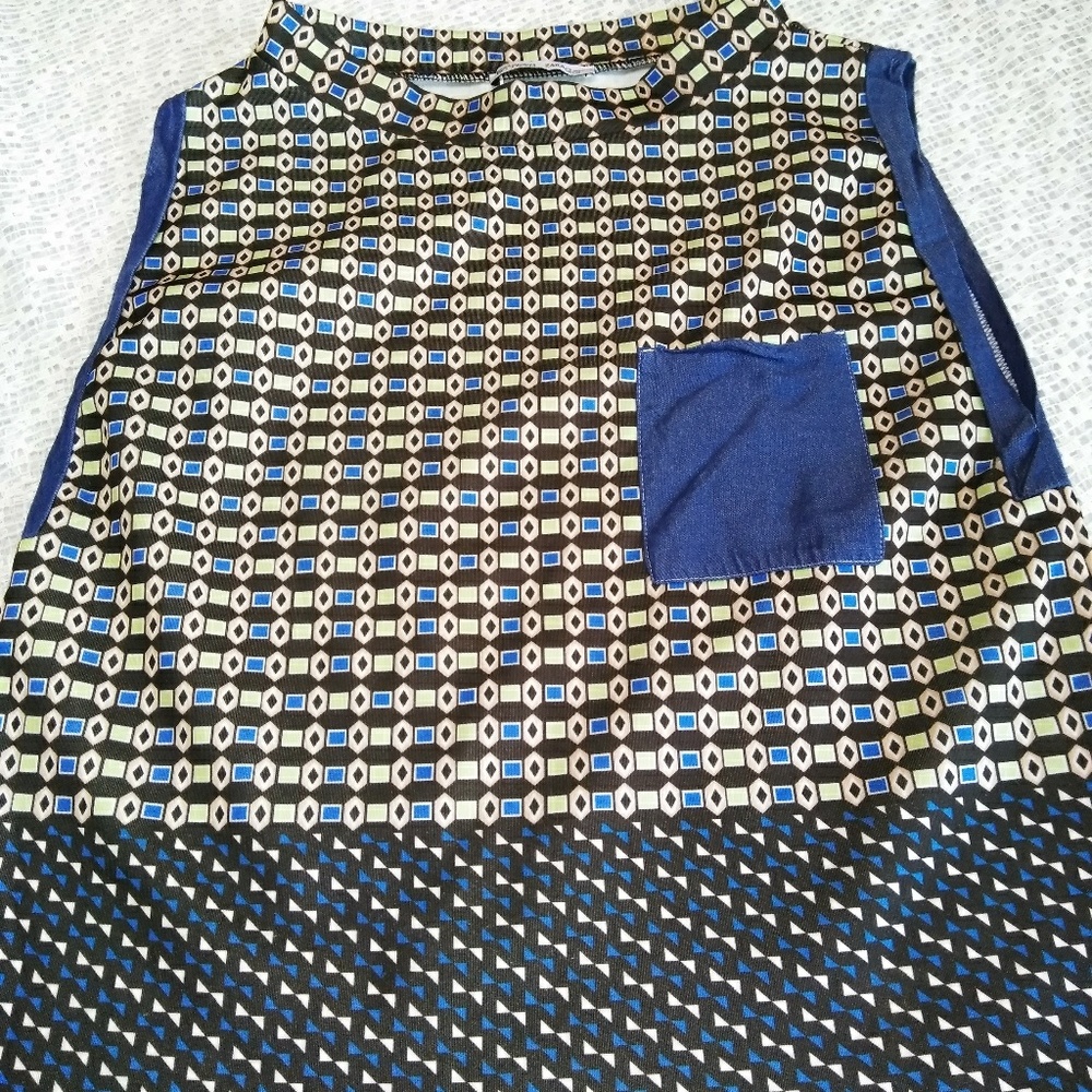 ZARA W/B COLLECTION Geometric Chambray
